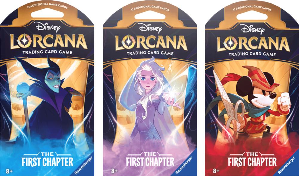 Disney Lorcana: The First Chapter Sleeved Booster Pack Art Bundle (Set of 3 Boosters)