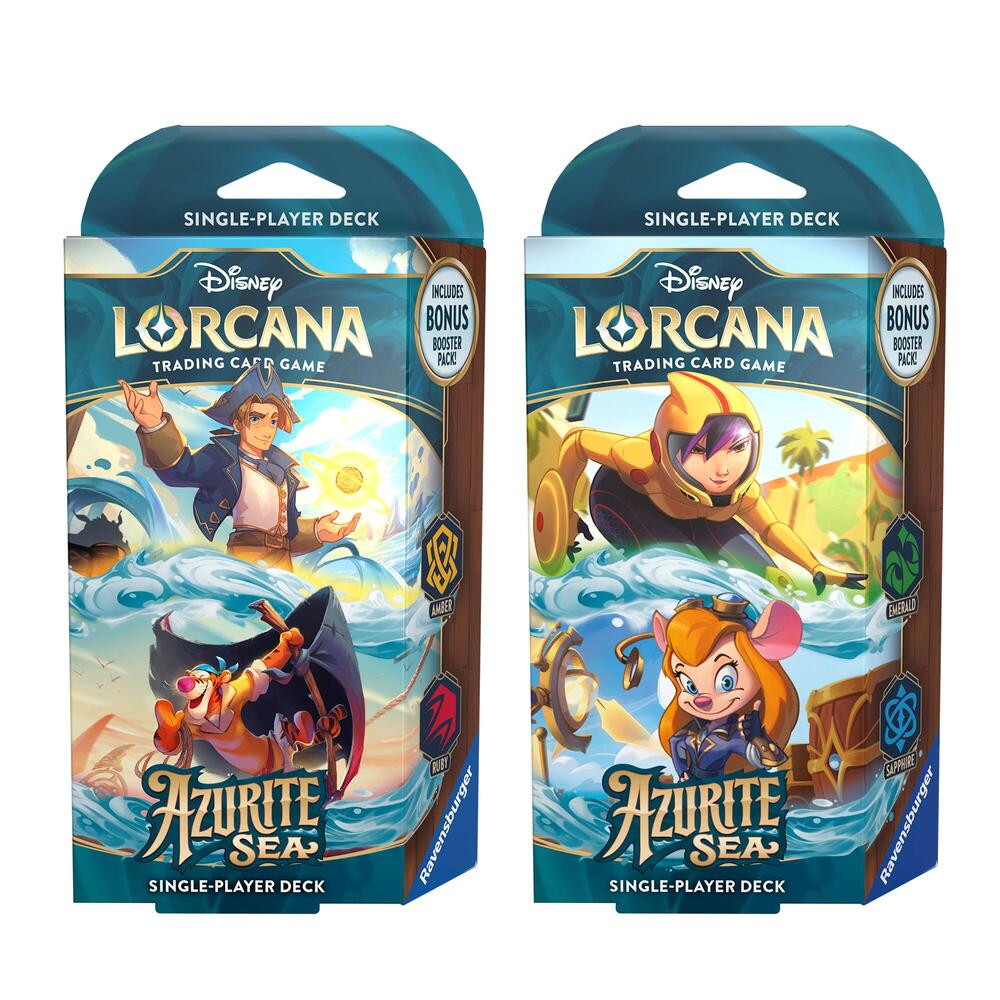 Disney Lorcana Azurite Sea Starter Deck: Go Go Tomago &amp; Gadget Hackwrench (includes booster)
