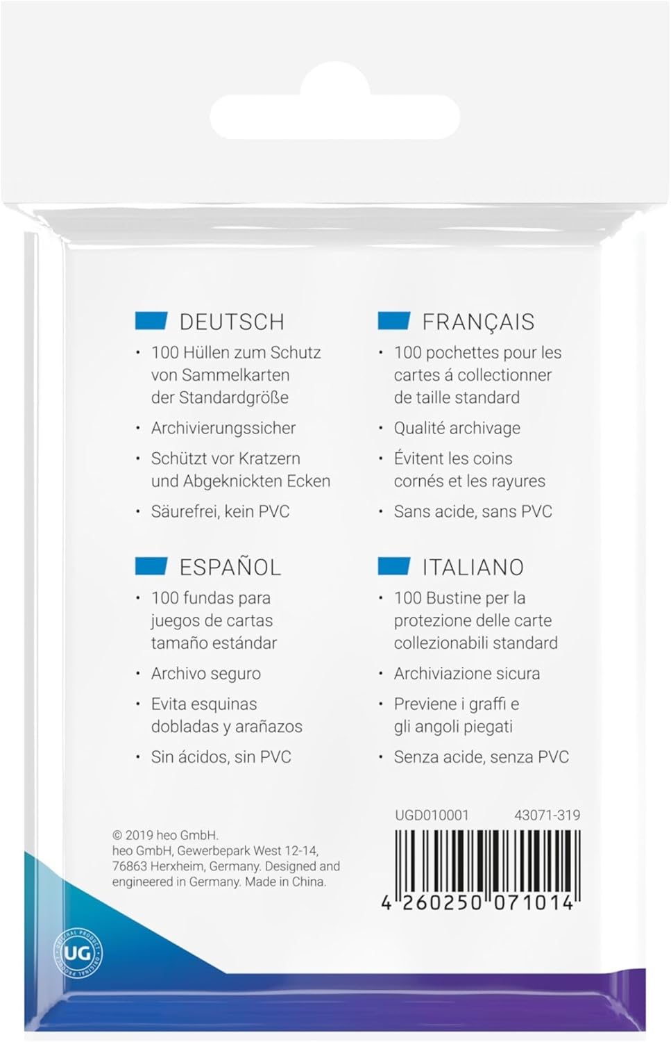 Ultimate Guard Classic 100 Sleeves (20 Packs)