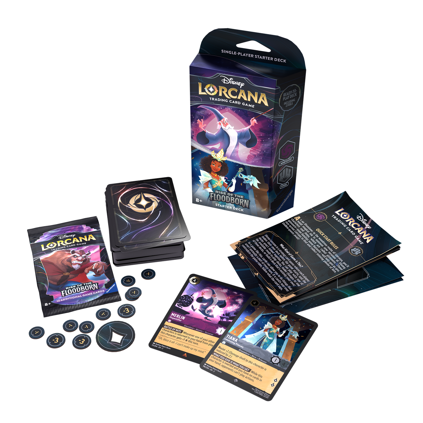 Disney Lorcana Rise of the Floodborn Starter Deck: Merlin & Tiana (inclusief booster)