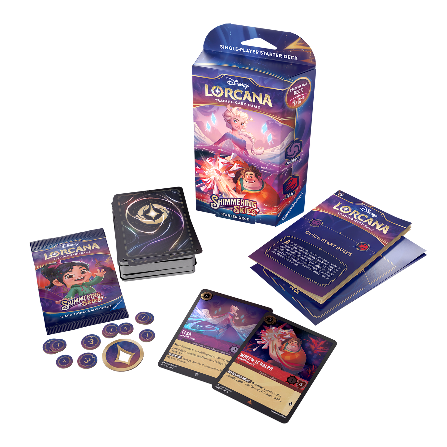 Disney Lorcana Shimmering Skies Starter Deck: Elsa & Wreck-it Ralph (inclusief booster)