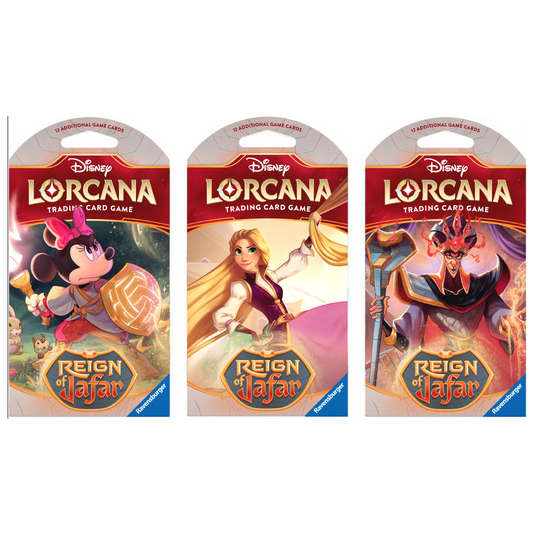 Disney Lorcana Reign of Jafar Sleeved Booster Pack Art Bundle
