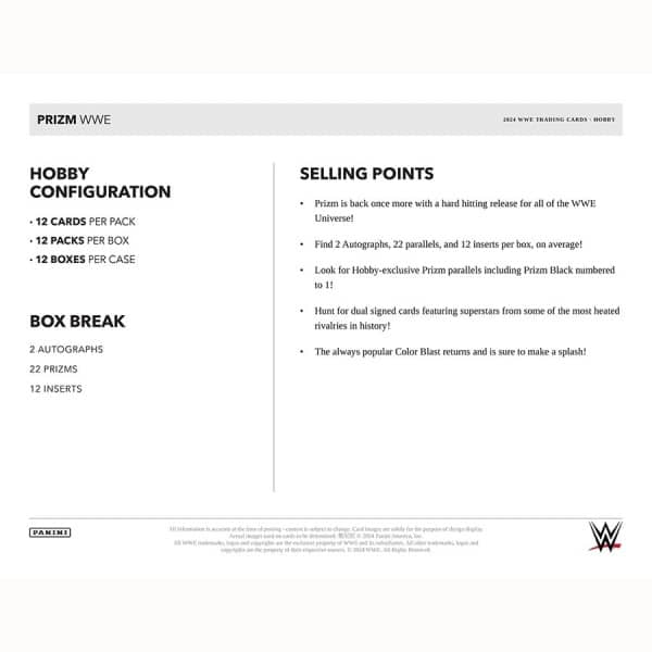 Panini Prizm WWE Wrestling Box 2024