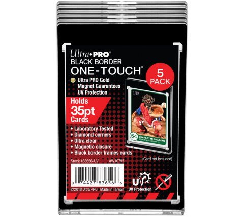 ONE-TOUCH Black Border Magnetic Card Holder 5 pack
