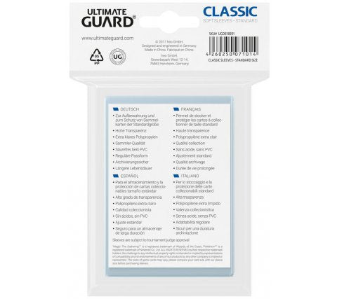 Ultimate Guard Classic Sleeves Standard Size (100 Stuks)